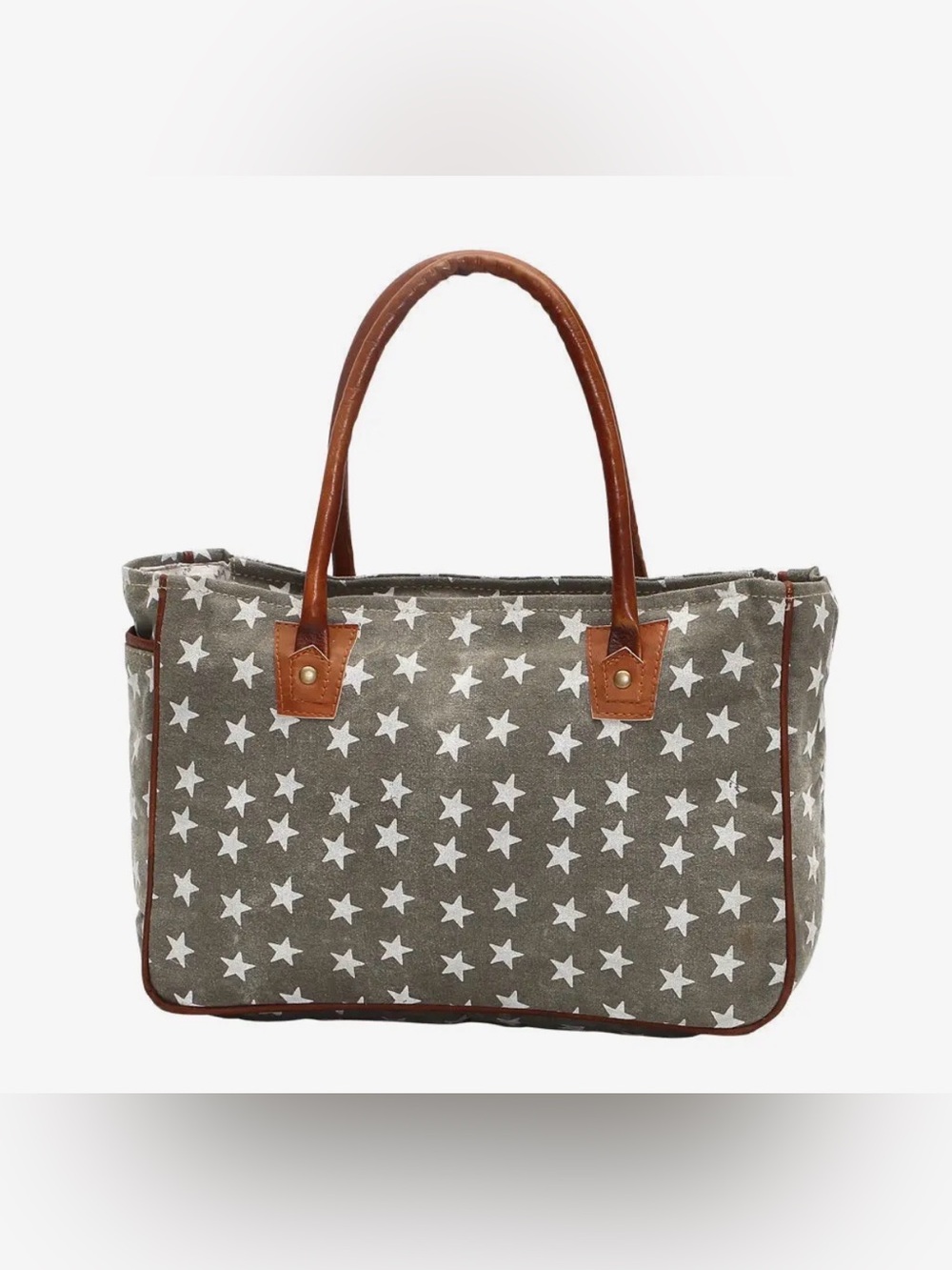 Myra Bag Freedom Of Star Canvas And Leather Tote Bag